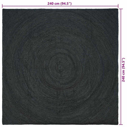 Area Rugs Dark Grey 240 x 240 cm Jute