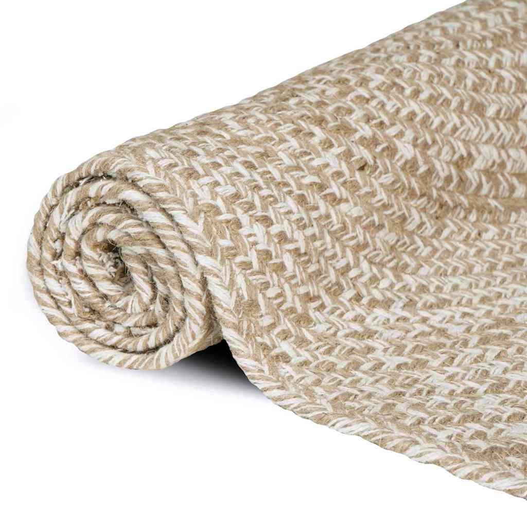 Area Rugs Natural and White 60 x 250 cm Jute