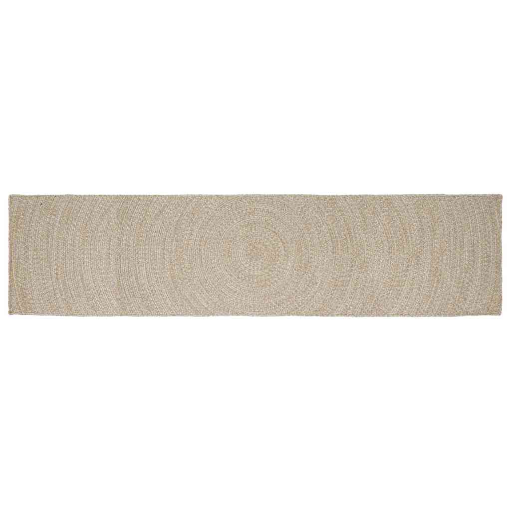 Area Rugs Natural and White 60 x 400 cm Jute