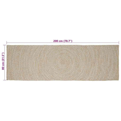 Area Rugs Natural and White 80 x 200 cm Jute