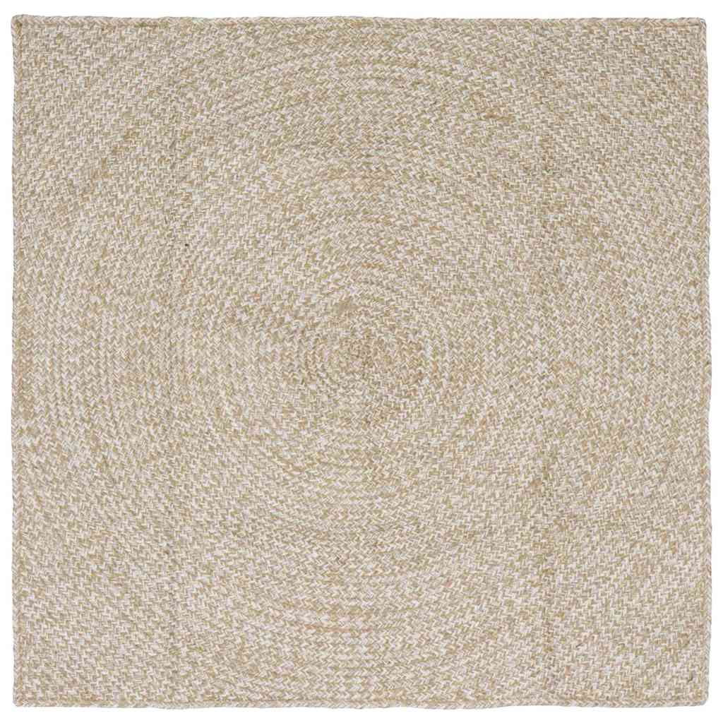 Area Rugs Natural and White 120 x 120 cm Jute
