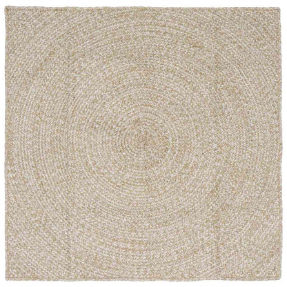 Area Rugs Natural and White 120 x 120 cm Jute