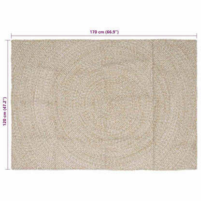 Area Rugs Natural and White 120 x 170 cm Jute