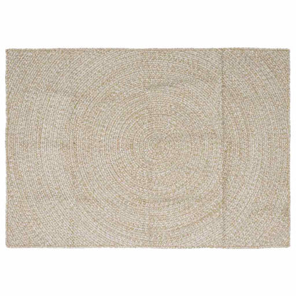 Area Rugs Natural and White 140 x 200 cm Jute