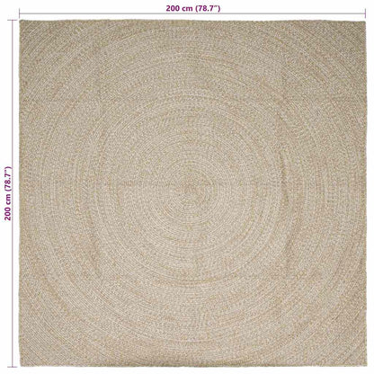 Area Rugs Natural and White 200 x 200 cm Jute
