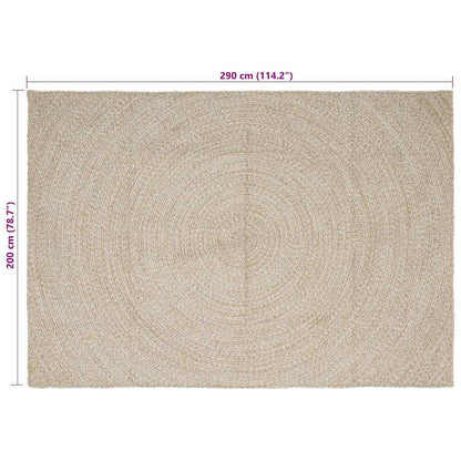 Area Rugs Natural and White 200 x 290 cm Jute