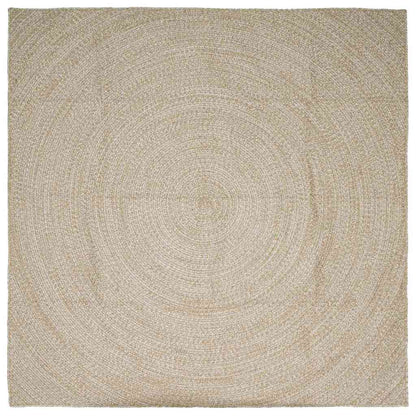 Area Rugs Natural and White 240 x 240 cm Jute