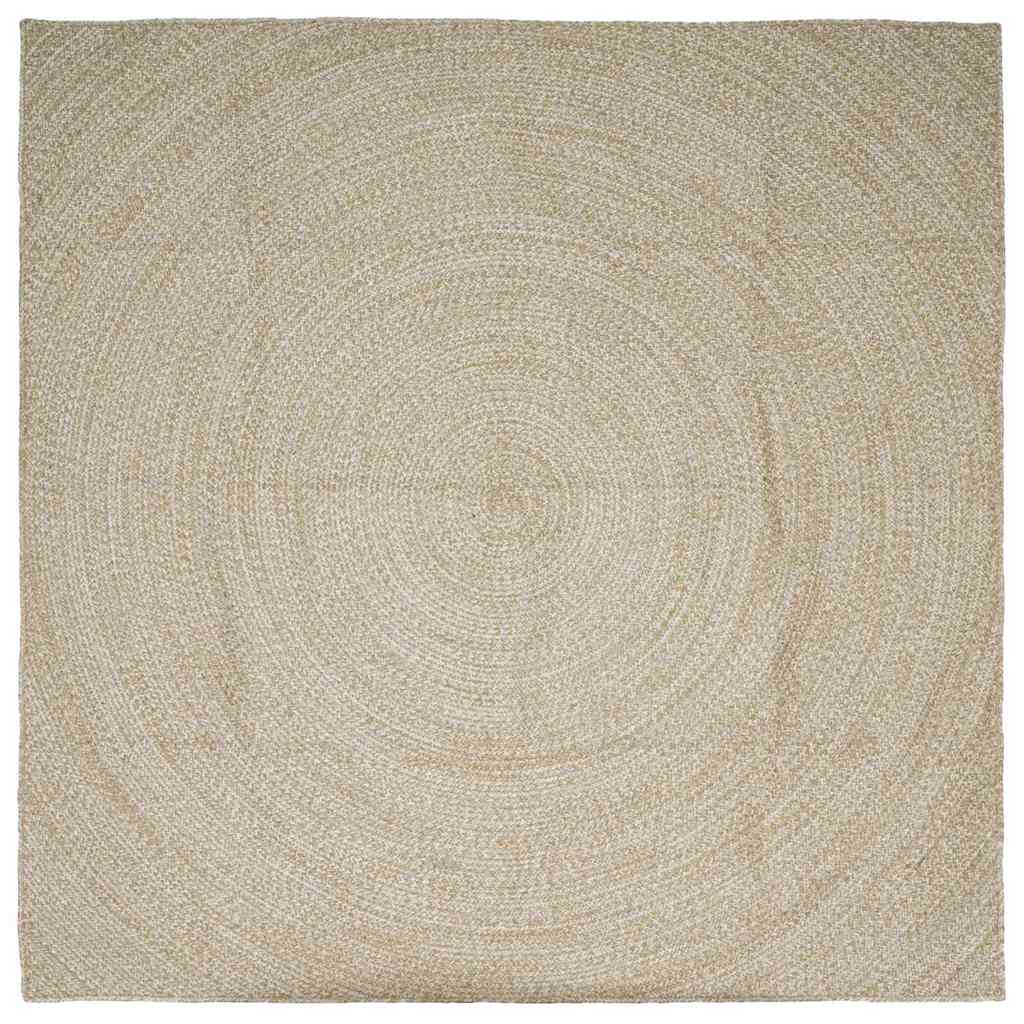 Area Rugs Natural and White 300 x 300 cm Jute