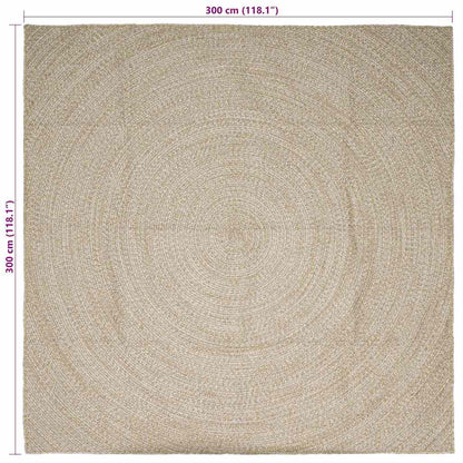 Area Rugs Natural and White 300 x 300 cm Jute