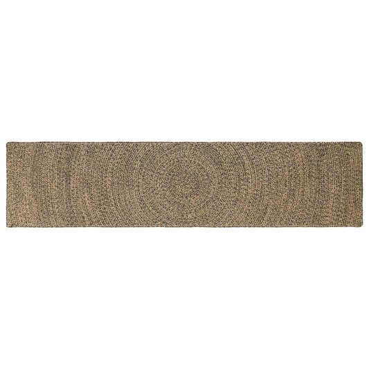 Area Rug Natural and Black 60 x 250 cm Jute