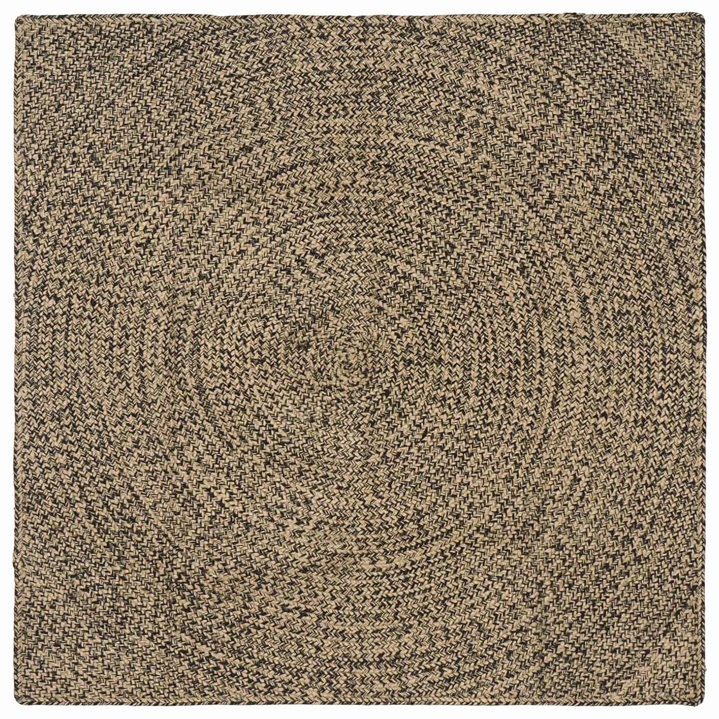 Area Rugs Natural and Black 120 x 120 cm Jute