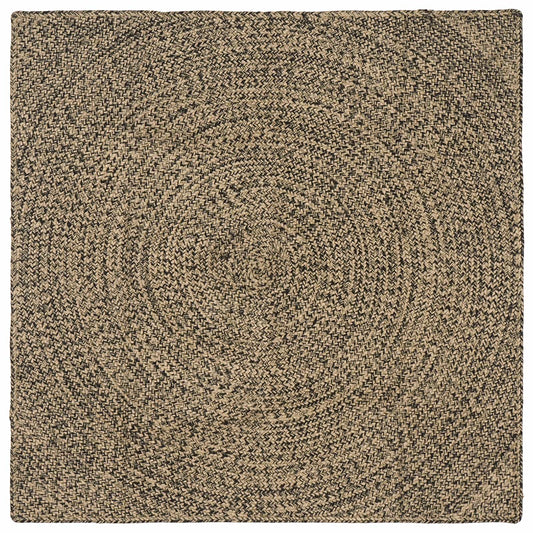 Area Rug Natural and Black 120 x 120 cm Jute