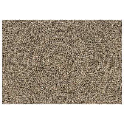 Area Rugs Natural and Black 120 x 170 cm Jute