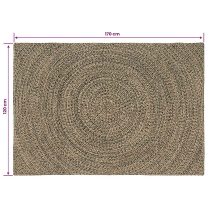 Area Rugs Natural and Black 120 x 170 cm Jute