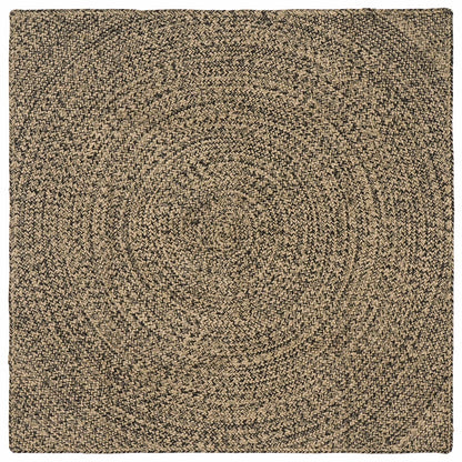 Area Rugs Natural and Black 160 x 160 cm Jute