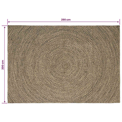 Area Rugs Natural and Black 200 x 290 cm Jute