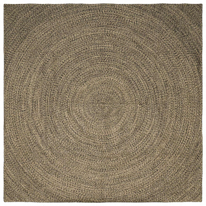 Area Rugs Natural and Black 240 x 240 cm Jute