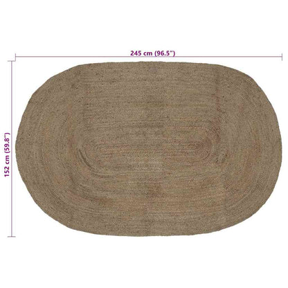 Area Rugs Grey 152 x 245 cm Jute
