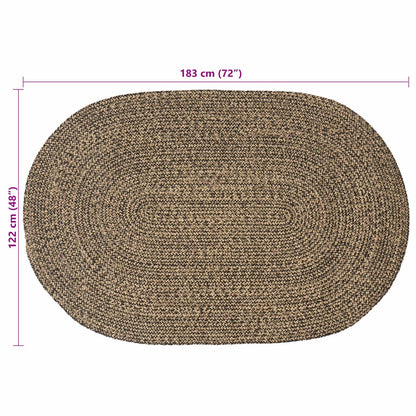 Area Rugs Black 122 x 183 cm Jute