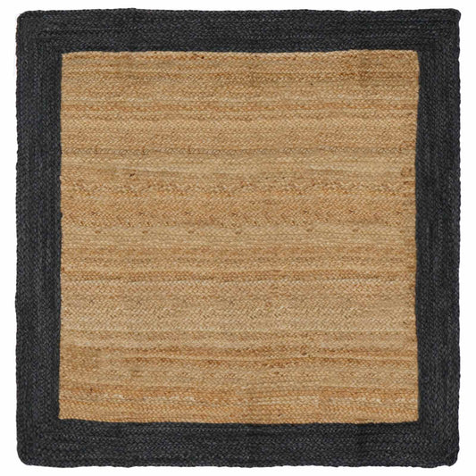 Area Rug Dark Grey 160 x 160 cm Jute