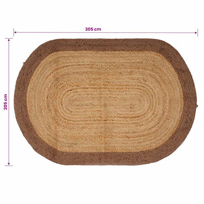 Area Rug Grey 205 x 305 cm Jute