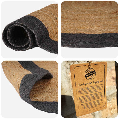 Area Rug Dark Grey 100 x 152 cm Jute