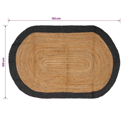 Area Rug Dark Grey 100 x 152 cm Jute