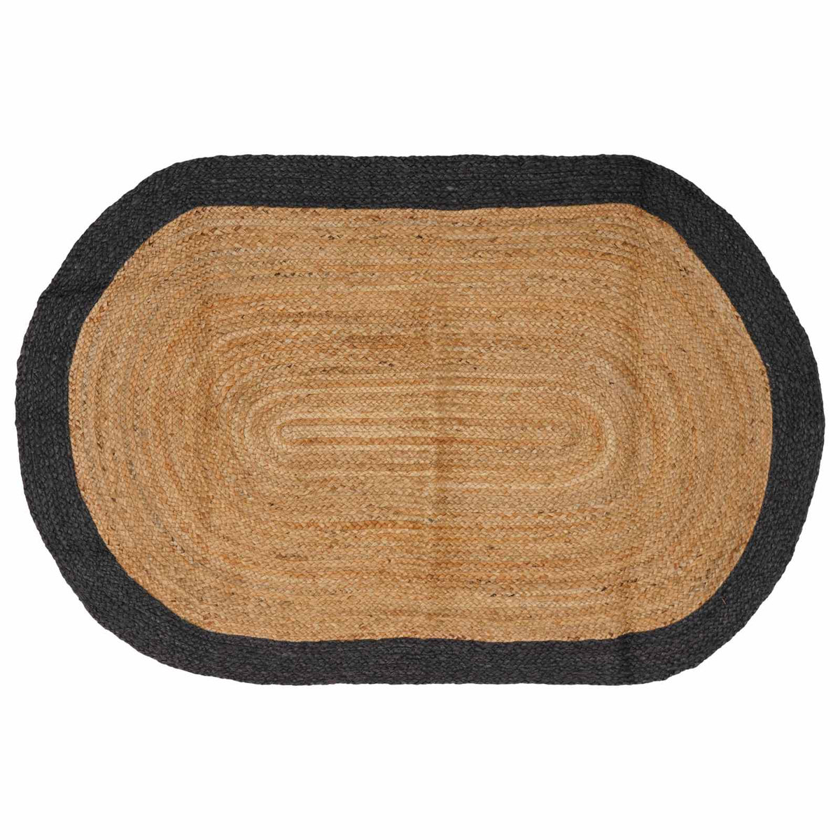 Area Rug Dark Grey 122 x 183 cm Jute