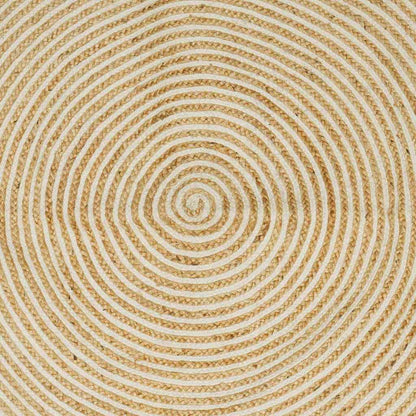 Area Rugs White 120 x 120 cm Jute