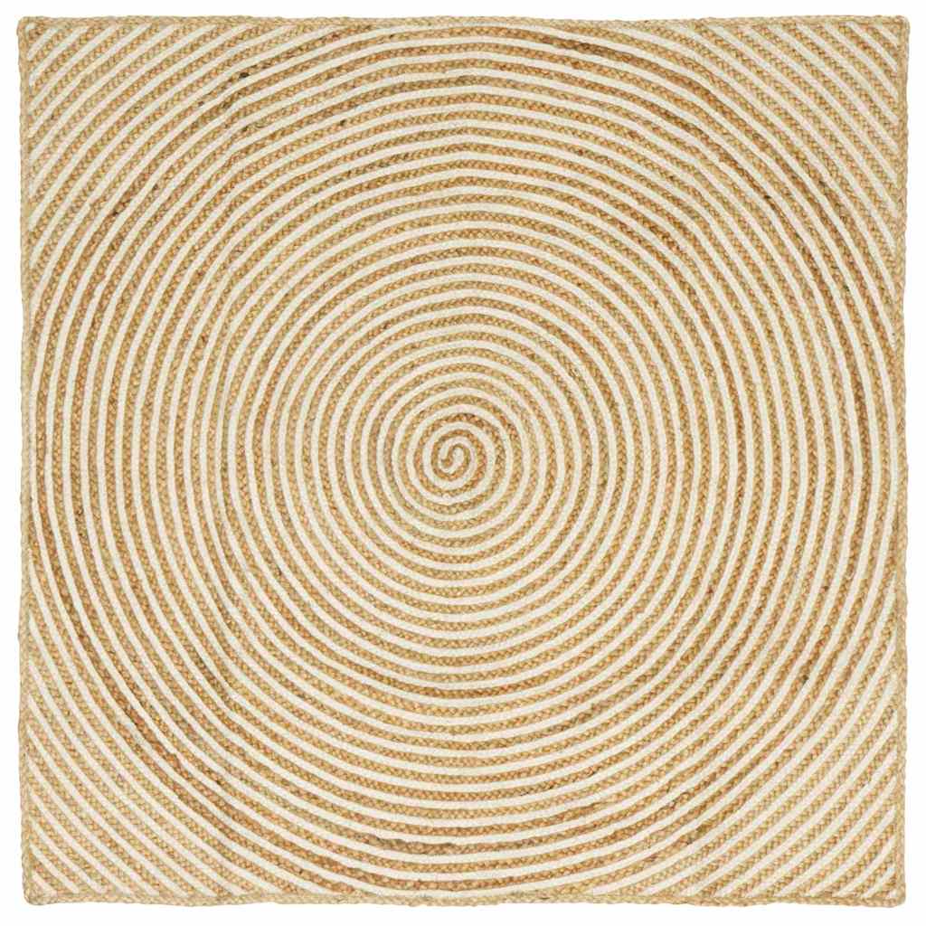 Area Rugs White 120 x 120 cm Jute