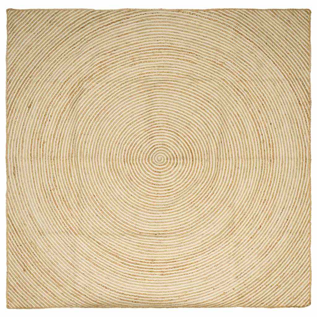 Area Rugs White 200 x 200 cm Jute
