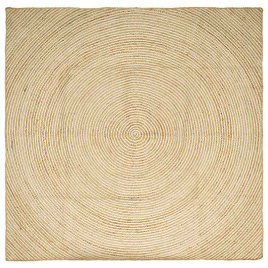 Area Rug White 200 x 200 cm Jute