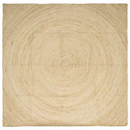 Area Rugs White 240 x 240 cm Jute
