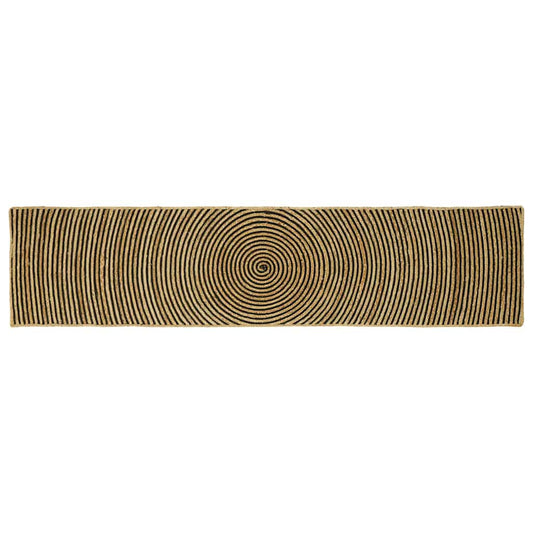 Area Rug Black 60 x 250 cm Jute