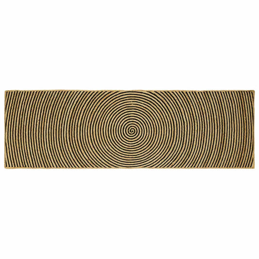 Area Rug Black 80 x 250 cm Jute