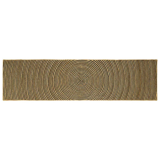 Area Rug Black 80 x 300 cm Jute