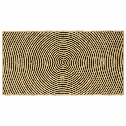 Area Rug Black 100 x 200 cm Jute