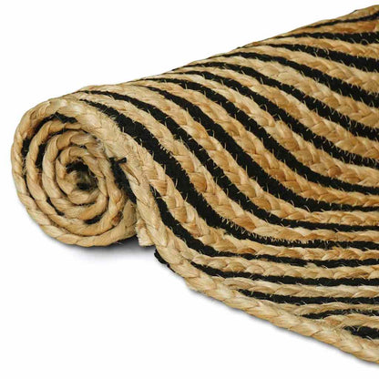 Area Rugs Black 120 x 120 cm Jute