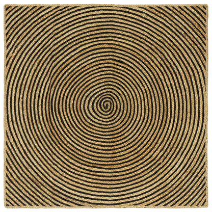 Area Rugs Black 120 x 120 cm Jute