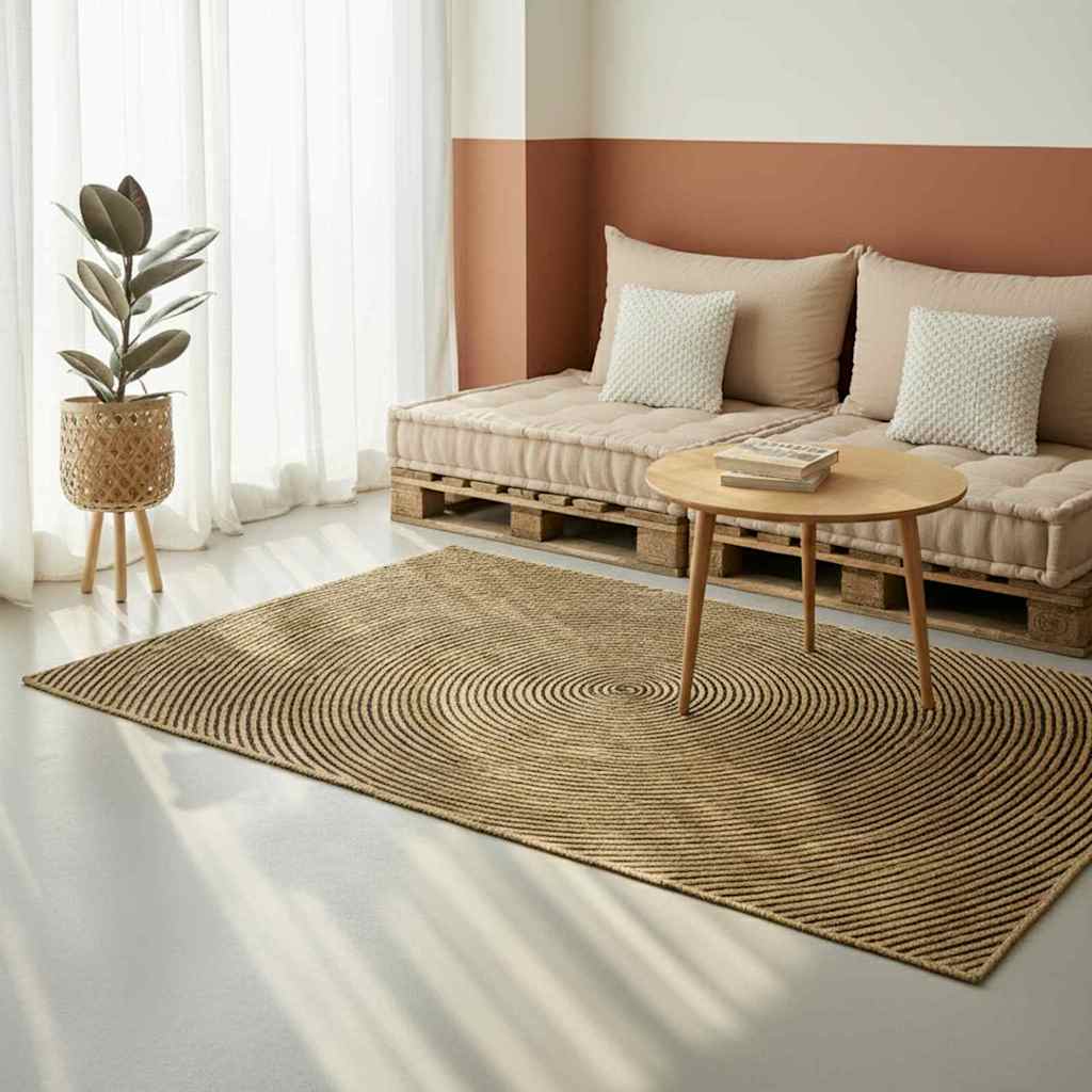 Area Rugs Black 120 x 170 cm Jute