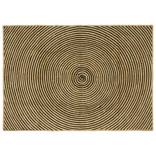 Area Rug Black 140 x 200 cm Jute