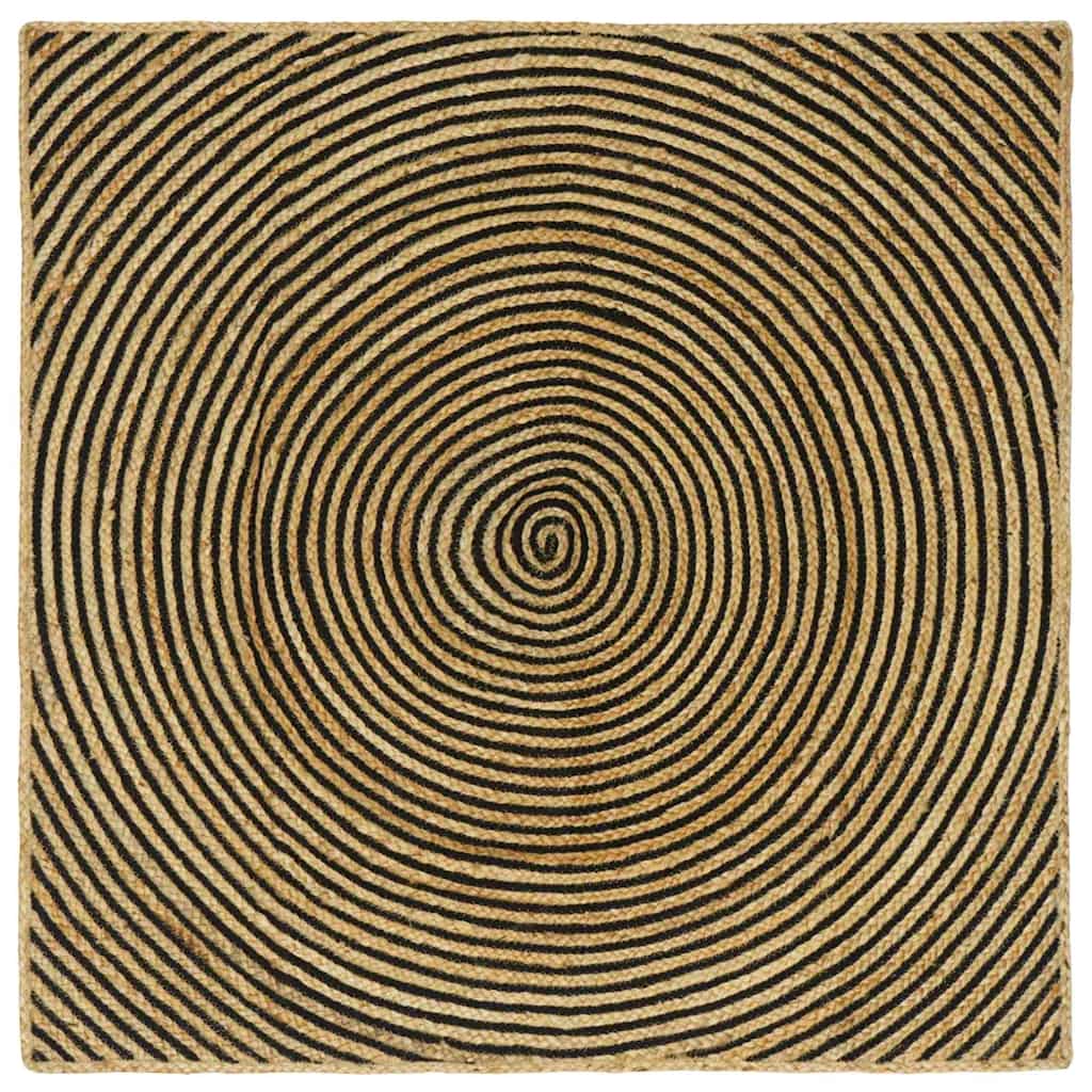 Area Rugs Black 160 x 160 cm Jute