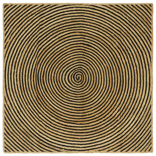 Area Rug Black 160 x 160 cm Jute