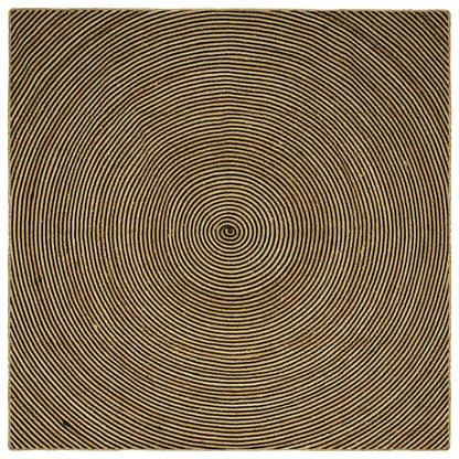 Area Rugs Black 240 x 240 cm Jute
