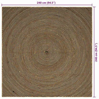 Area Rugs Black 240 x 240 cm Jute
