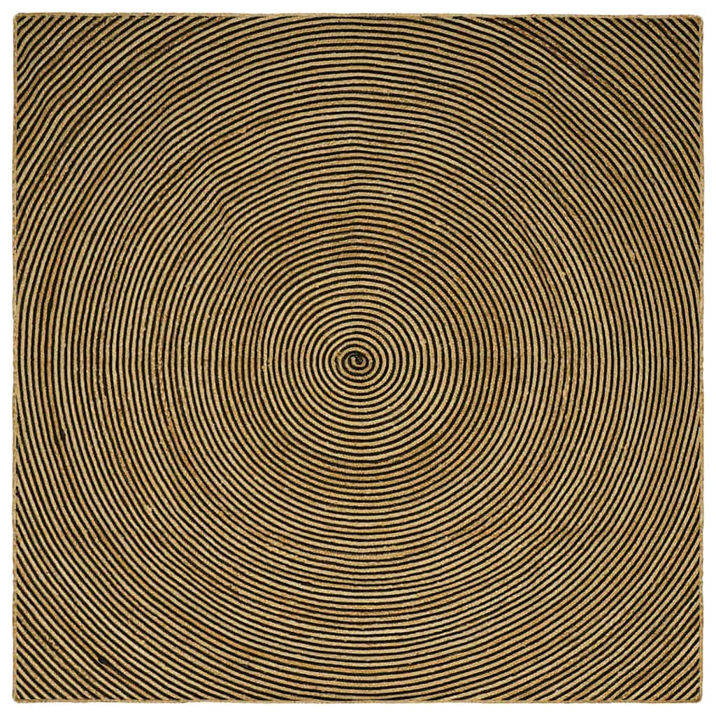 Area Rugs Black 300 x 300 cm Jute