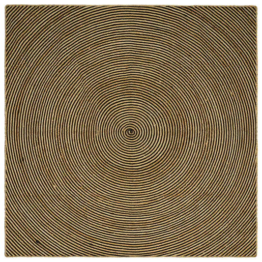 Area Rug Black 300 x 300 cm Jute