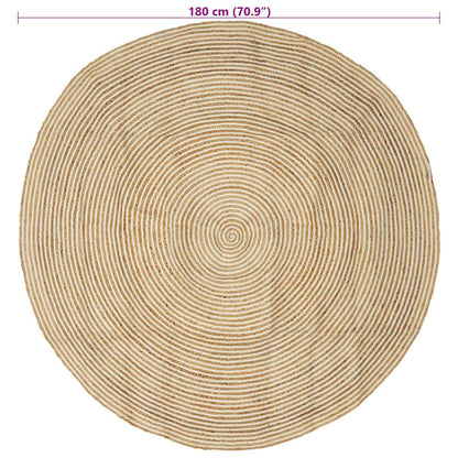 Area Rugs White Ø 180 cm Jute