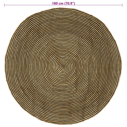 Area Rugs Black Ø 180 cm Jute
