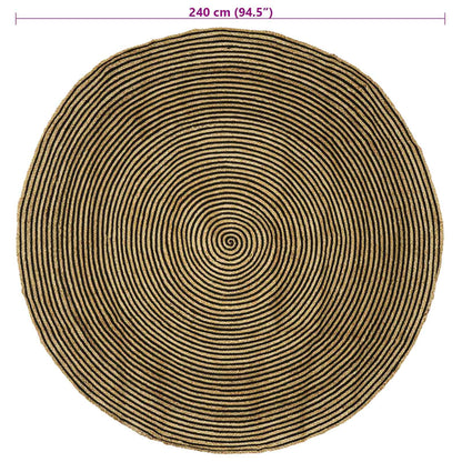Area Rugs Black Ø 240 cm Jute